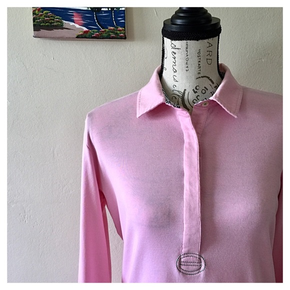 Lilly Pulitzer Long Sleeve Polo Pink Size Medium - Picture 3 of 8